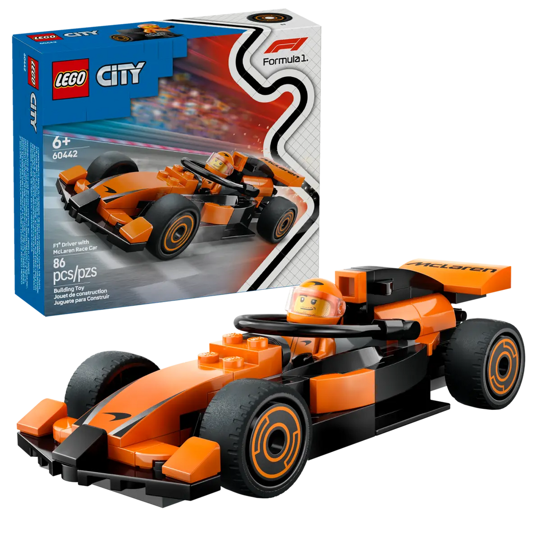 LEGO City Formula 1 boxed set with orange race car and driver minifigure by Brick Shack
