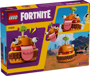 LEGO Fortnite Durrr Burger set boxed set featuring a burger-themed toy build with eyes and tongue