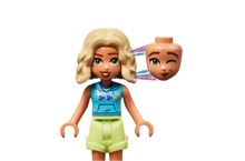 Load image into Gallery viewer, LEGO Friends Beach Smoothie Stand set minifigure with blonde hair and additional winking face accessory
