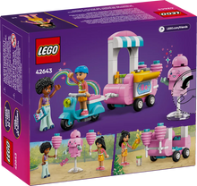 Load image into Gallery viewer, LEGO Friends cotton candy stand boxed set by Brick Shack featuring scooter and mini figures
