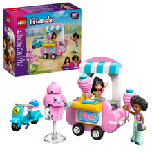 Load image into Gallery viewer, LEGO Friends cotton candy stand boxed set by Brick Shack with figures and scooter for imaginative play
