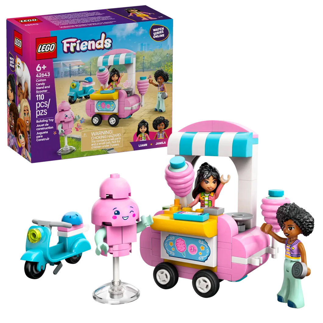 LEGO Friends cotton candy stand boxed set by Brick Shack with figures and scooter for imaginative play