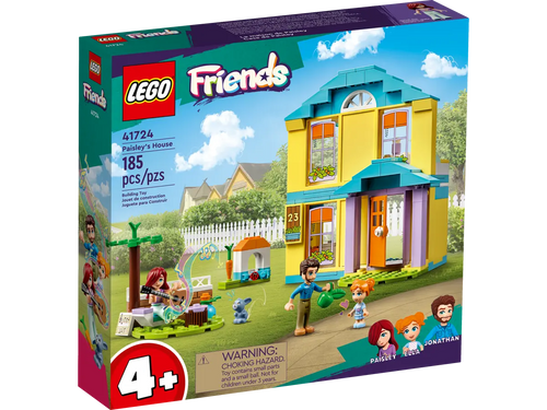 LEGO Friends Paisley's House boxed set with 185 pieces including characters Paisley, Felix, and Jonathan
