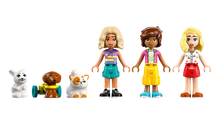 Load image into Gallery viewer, LEGO Friends Pet Accessories Shop set featuring three mini-dolls and three pet figures 
