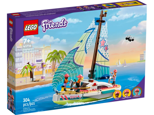 LEGO Friends Stephanie's Sail Adventure boxed set with sailboat and three mini-doll figures for ages 7 and up