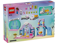 Load image into Gallery viewer, LEGO Gabby&#39;s Dollhouse Kitty Care set boxed building kit with colorful playhouse and small animal figures
