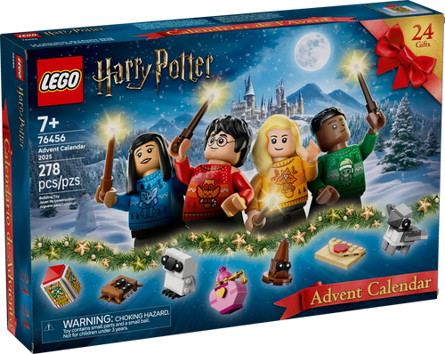 LEGO Harry Potter Advent Calendar 2025 76456 featuring 4 mini figures and 24 gifts for festive fun