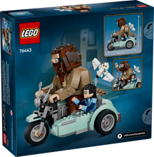 Load image into Gallery viewer, LEGO Harry Potter Hagrid set boxed by Brick Shack featuring Hagrid riding a motorcycle with sidecar and Harry Potter minifigure
