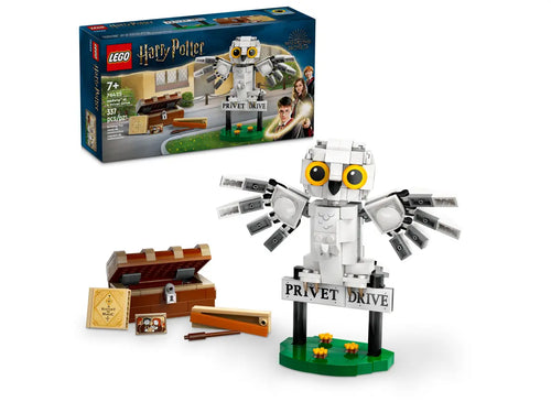 LEGO Harry Potter Hedwig set with buildable owl, Privet Drive sign, and accessories from Brick Shack