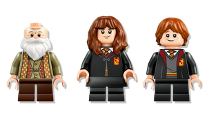 LEGO boxed set featuring three Harry Potter minifigures including Dumbledore, Hermione Granger, and Ron Weasley from Brick Shack