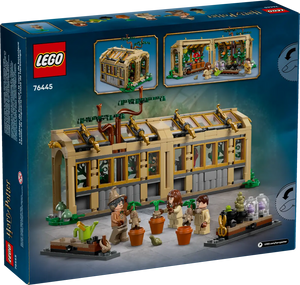 Hogwarts Castle LEGO 76445 for sale UK, featuring detailed greenhouse scene with characters and plants