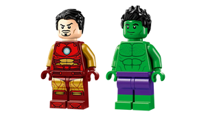 LEGO Iron Man and Hulk set minifigures with detailed suits and facial expressions from Brick Shack