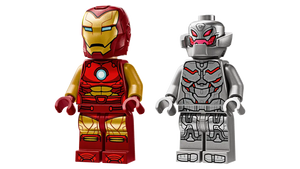 LEGO Iron Man Mech set featuring detailed Iron Man and Ultron minifigures 