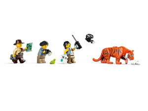 LEGO Jungle Explorer Off-Road Truck Boxed Set featuring explorers and a tiger figure