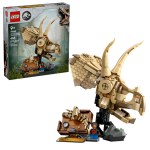 LEGO Jurassic World Triceratops Skull set with detailed build and minifigure from Brick Shack