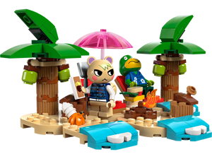 Kapp'n's Island Boat Tour LEGO set by Brick Shack featuring tropical island scene with characters, palm trees, and campfire