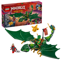 Load image into Gallery viewer, LEGO Ninjago Lloyd Green Forest Dragon set boxed by Brick Shack showing green dragon with Lloyd minifigure and enemy figure
