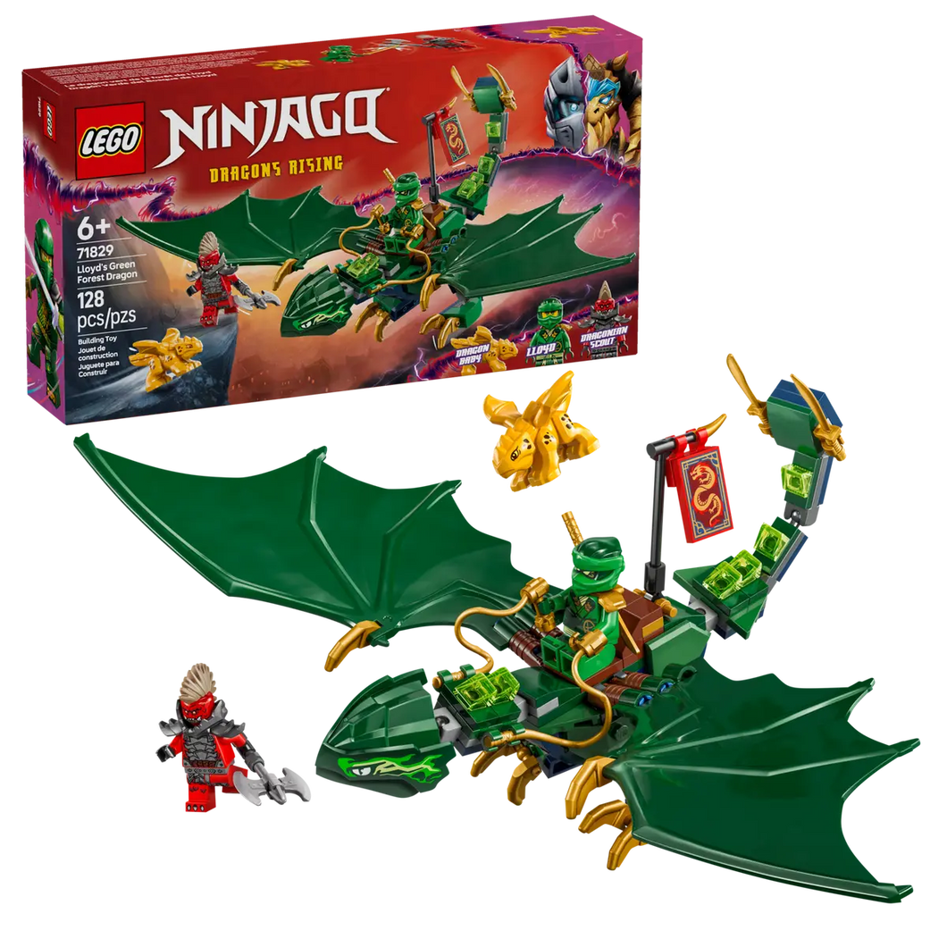 LEGO Ninjago Lloyd Green Forest Dragon set boxed by Brick Shack showing green dragon with Lloyd minifigure and enemy figure
