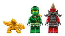 Load image into Gallery viewer, Brick Shack LEGO Ninjago Lloyd Green Forest Dragon set boxed minifigure duo with green Lloyd and red villain and small gold dragon
