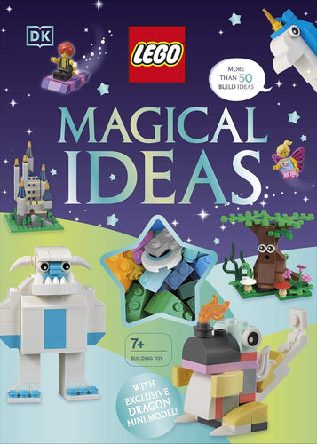 LEGO magical ideas book featuring over 50 build ideas with exclusive dragon mini model