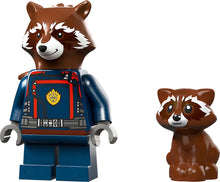 Load image into Gallery viewer, LEGO Marvel Baby Rocket's Ship 76254 featuring a detailed Rocket Raccoon minifigure and baby raccoon companion
