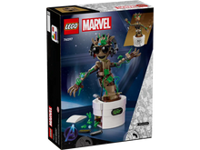 Load image into Gallery viewer, LEGO Marvel Dancing Groot set 76297 with detailed packaging and figurine design
