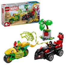 Load image into Gallery viewer, LEGO Marvel Spin and Electro set featuring Spin Spider and Electro vehicles with 124 pieces
