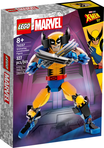 LEGO Marvel Wolverine construction figure boxed set with 327 pieces for ages 8 and up