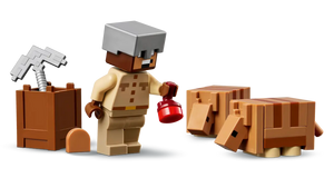 LEGO Minecraft Armadillo Mine Expedition set featuring character with lantern and two armadillos by Brick Shack