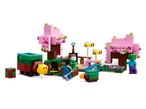 LEGO Minecraft Cherry Blossom set boxed by Brick Shack featuring cherry blossom trees and Minecraft characters