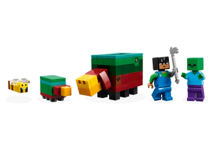 LEGO Minecraft Cherry Blossom set by Brick Shack featuring Minecraft characters and buildable creatures
