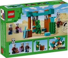 Load image into Gallery viewer, LEGO Minecraft Illager set boxed set featuring buildable characters and desert-themed structures 
