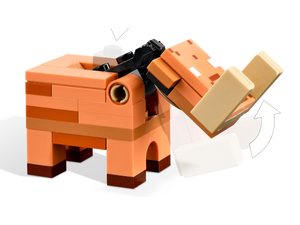 LEGO Minecraft Nether Portal set brick figure of orange Minecraft pig with movable head from Brick Shack