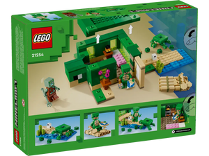 LEGO Minecraft Turtle Beach House set boxed on with buildable turtle and beach scenes
