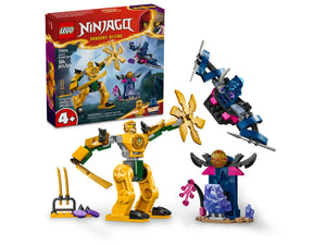 LEGO Ninjago Arin's Battle Mech boxed set by Brick Shack with yellow mech, blue figure and accessories