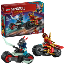 Load image into Gallery viewer, LEGO Ninjago Kai motorcycle set with two ninjas on motorcycles and boxed set from Brick Shack
