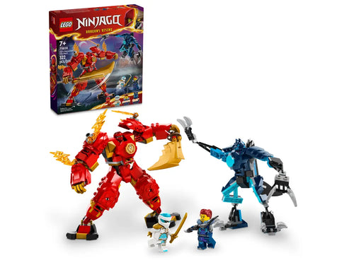 LEGO Ninjago Kai's Fire Mech set with red and blue mech figures and three minifigures by Brick Shack