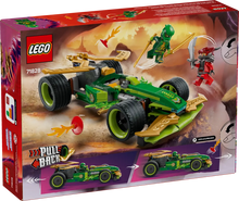 Load image into Gallery viewer, LEGO Ninjago Lloyd's Pull-Back Race Car 71828 boxed set featuring green race car and two minifigures
