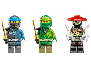 LEGO Ninjago Water Dragon EVO minifigures featuring two ninjas and a skeleton warrior with swords from Brick Shack