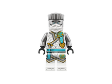 Load image into Gallery viewer, LEGO Ninjago Zane&#39;s Ice Motorcycle 71816 character with grey and white ninja outfit and accessory
