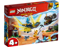 Load image into Gallery viewer, Brick Shack boxed LEGO Ninjago set Nya and Arin&#39;s Dragon Battle LEGO showing dragons minifigures and desert play scene
