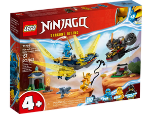 Brick Shack boxed LEGO Ninjago set Nya and Arin's Dragon Battle LEGO showing dragons minifigures and desert play scene
