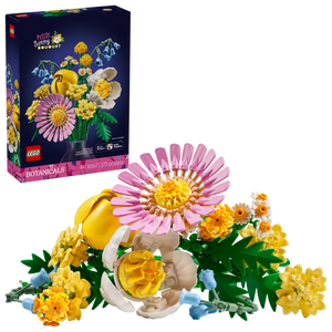 LEGO Petite Sunny Bouquet set by Brick Shack featuring a colourful floral arrangement of yellow and pink flowers in a boxed set