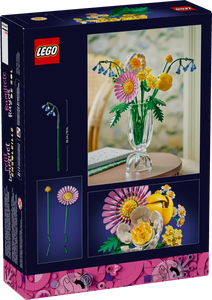 LEGO Petite Sunny Bouquet set by Brick Shack boxed set featuring colourful flower build in clear vase