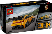Load image into Gallery viewer, LEGO Porsche 911 GT3 RS Speed Champions 77239 boxed set featuring a vibrant yellow sports car model
