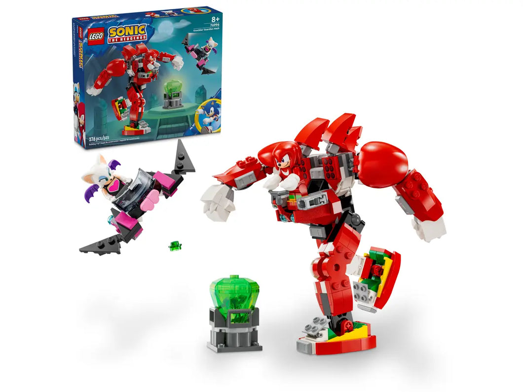 LEGO Sonic Knuckles Guardian Mech set 76996 with buildable mech and characters for creative play