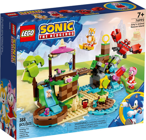 LEGO Sonic the Hedgehog Amy's Animal Rescue Island set 76992 with 388 pieces for creative play