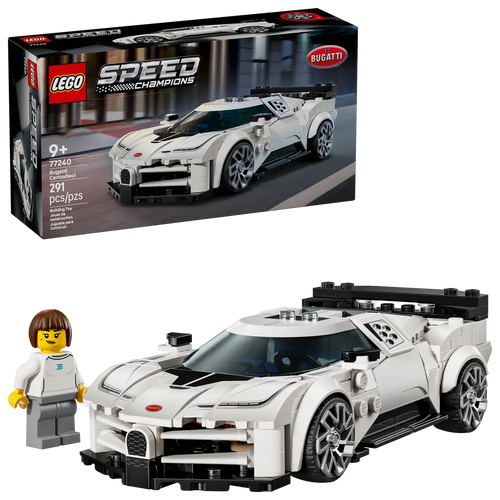 LEGO Speed Champions Bugatti Centodieci 77240 Boxed Set with Mini Figure and 291 Pieces for Racing Fans