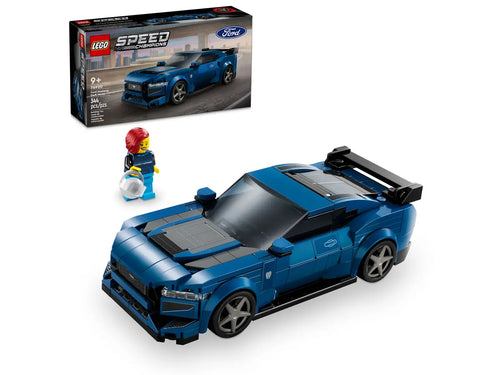 LEGO Speed Champions Ford Mustang boxed set with detailed blue model car and minifigure from Amazon
