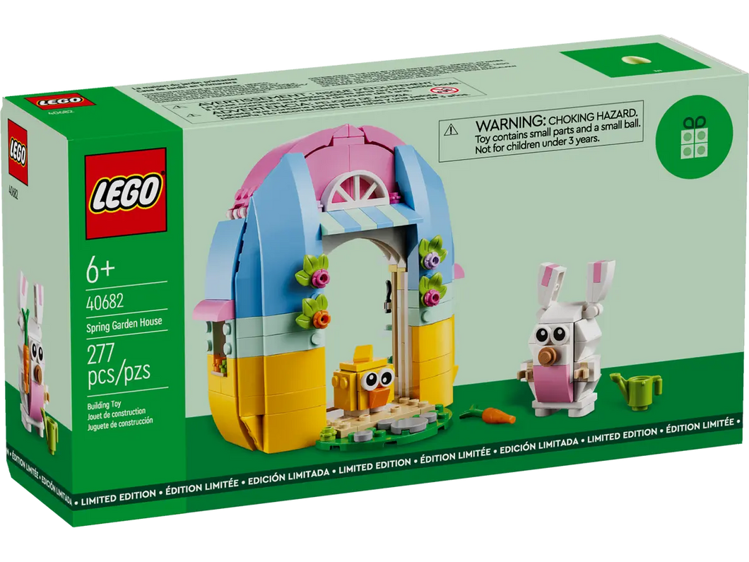 LEGO Spring Garden House 40682 boxed set by Brick Shack with colourful flower arch and bunny figure